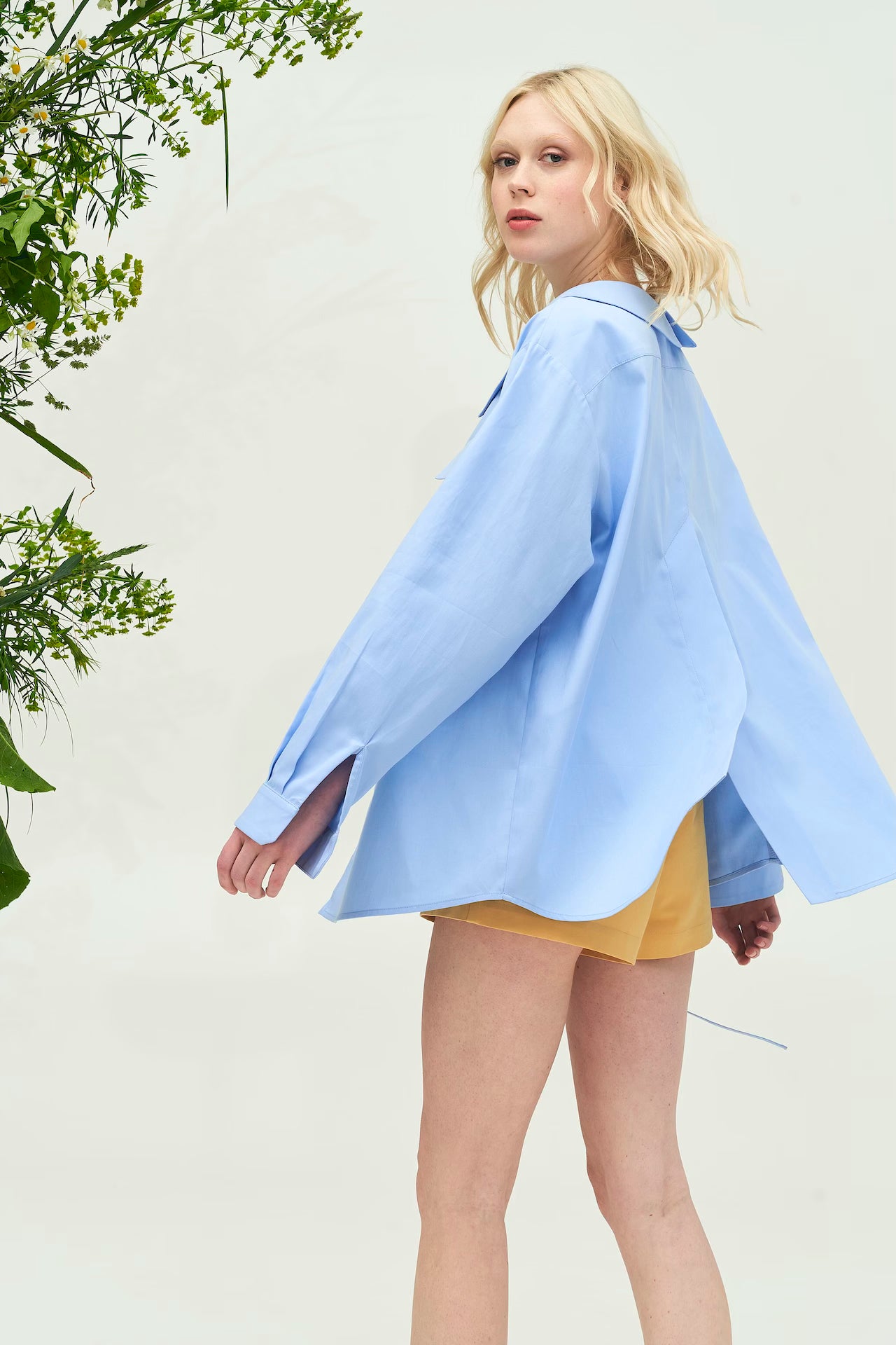 BLUE SHIRT WITH TIES