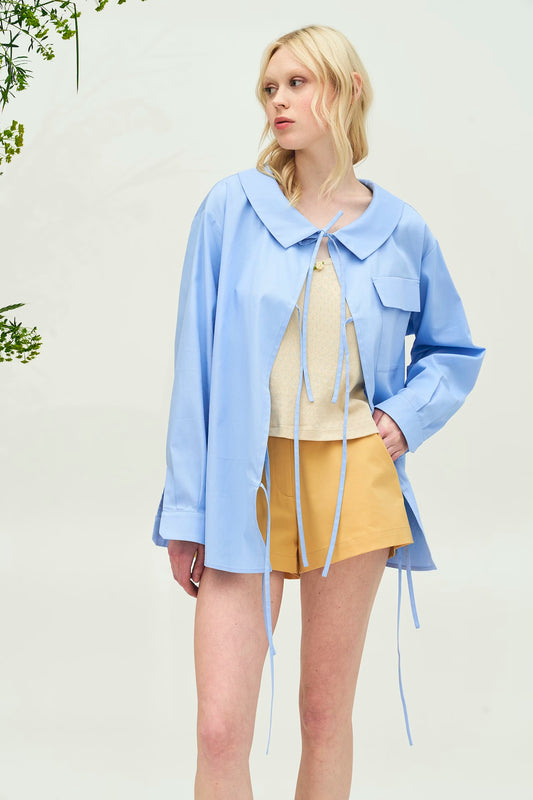 BLUE SHIRT WITH TIES