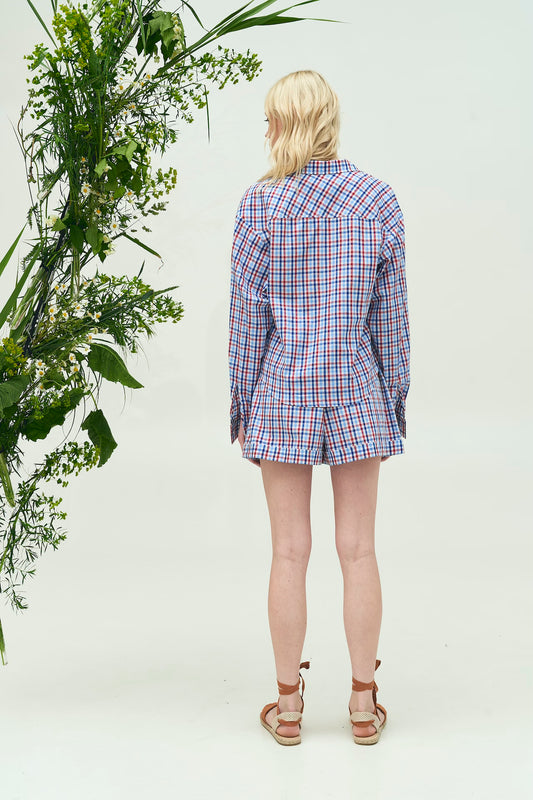 КОМПЛЕКТ З ЛЬОНУ ТА БАВОВНИ В КЛІТИНКУ